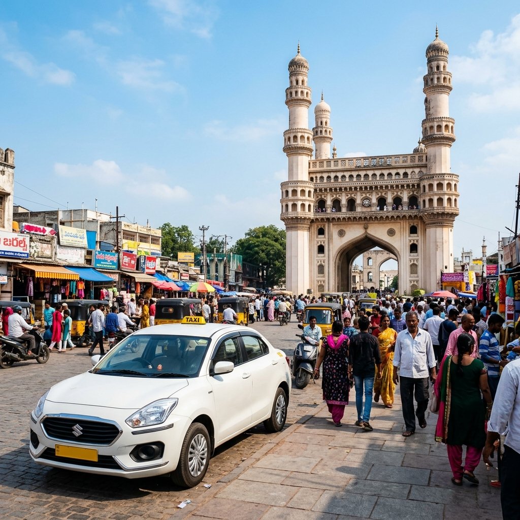 Historic Charminar landmark in Hyderabad